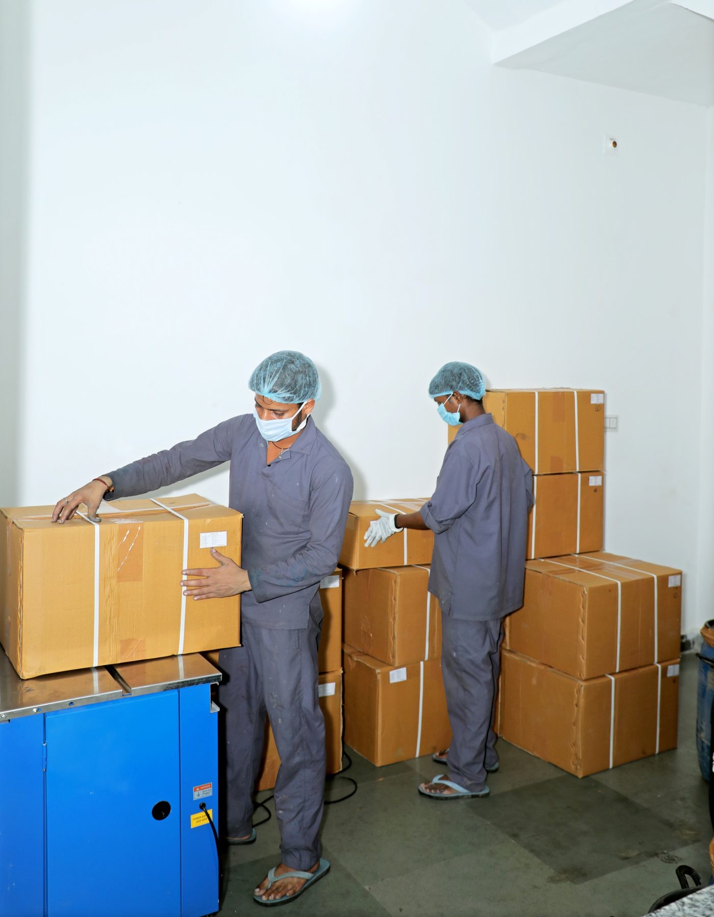 Dispatch area at Admetus Lifesciences — finished softgel capsules packed and ready for shipment to brand owners and distributors